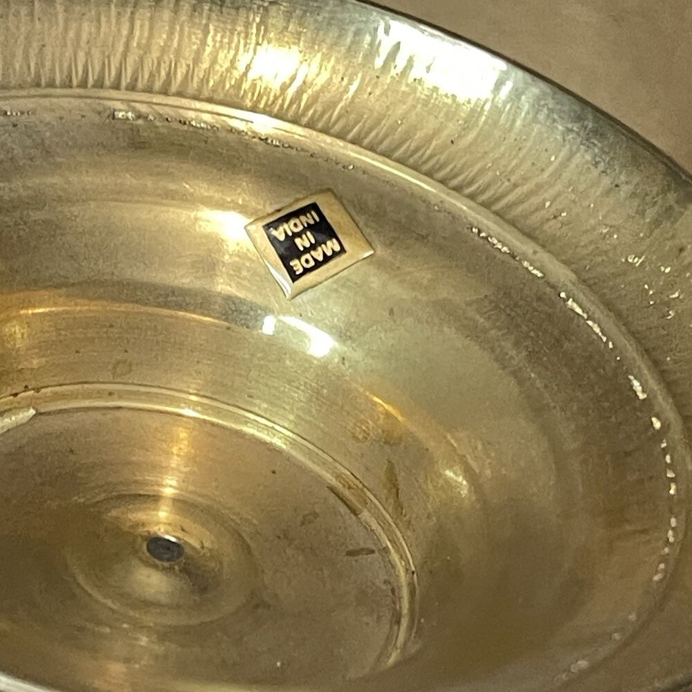 Vintage Etched Brass Vase India Floral Design 8.5" Tall Boho Mid-Century Decor - Picture 6 of 9